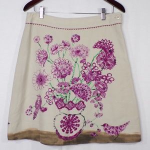 Elevenses Vase Visitor A-Line Wool Skirt, Sz 8